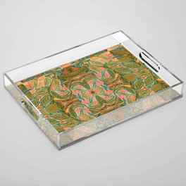 New Spring Colors Floral Patchwork Pattern Acrylic Tray