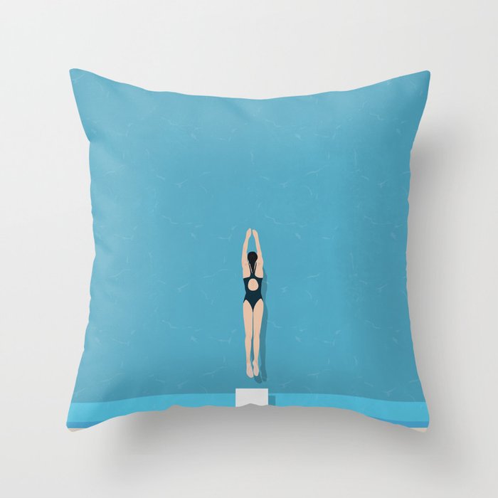 Diving In  Throw Pillow