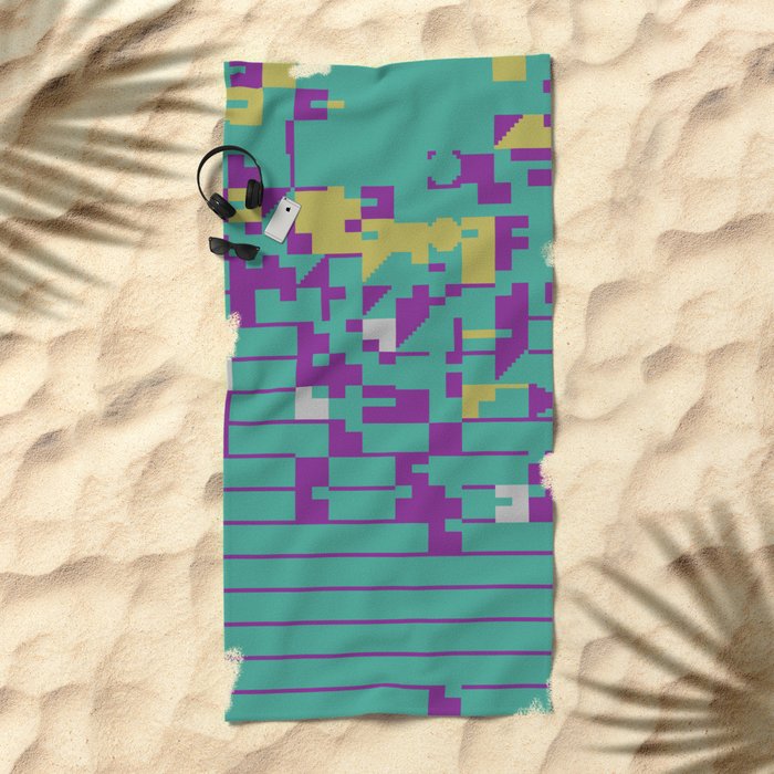 Abstract 8 Bit Art Beach Towel By Studiodestruct Society6
