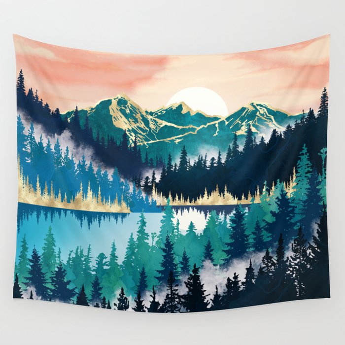 Lake Mist Wall Tapestry