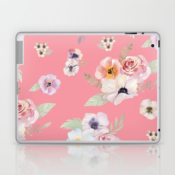 Floral I - Pink Laptop & iPad Skin