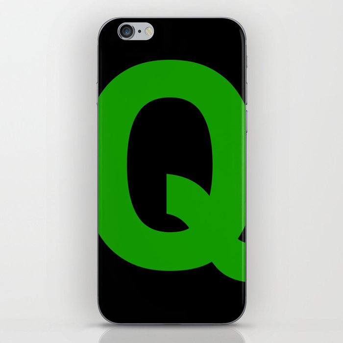 Letter Q (Green & Black) iPhone Skin