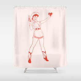 Heartbreaker Cowgirl  Shower Curtain | Western, Country, Longhorn, Southern, Valentines, Aesthetic, Pink, Vintage, Girl, Yeahaw 