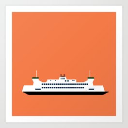 Puget Sound Ferry Pop Art - Seattle, Washington Art Print