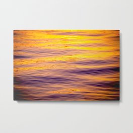 Purple and Gold Water Reflections Metal Print