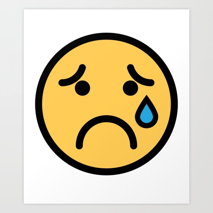 Smiley Face Sad Crying Face Art Print By Dogboo Society6