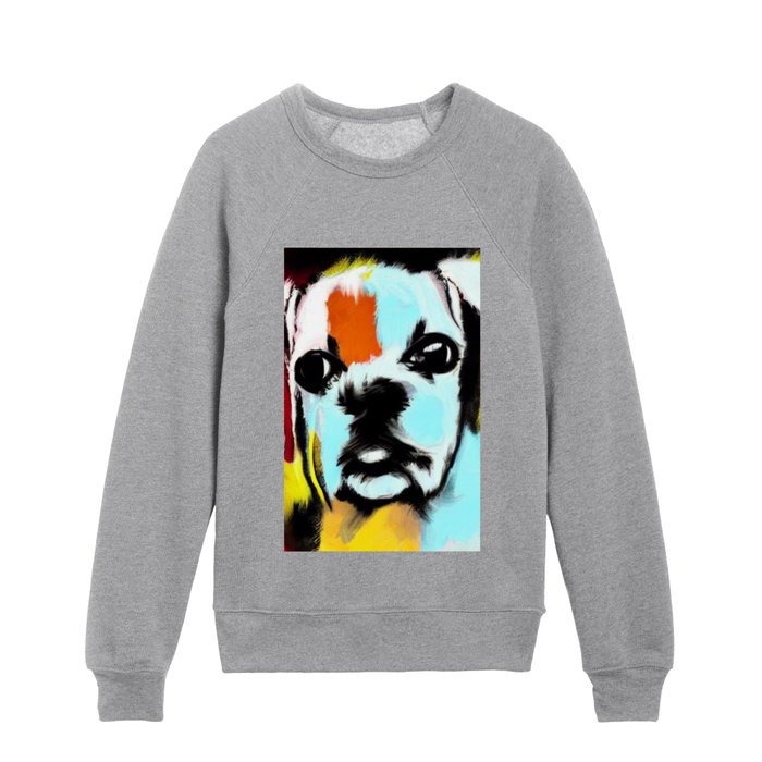 Dog Head Graphic Portrait Kids Crewneck