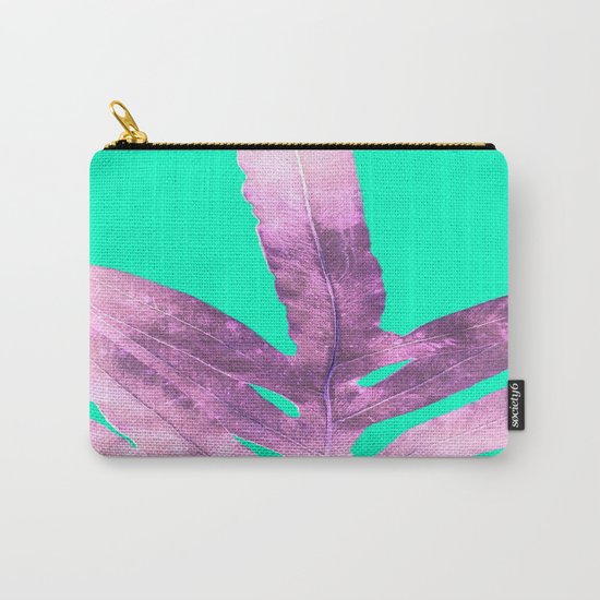 Lavender Fern on Mint Green Winter Wonderland Carry-All Pouch