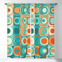 Orange and Turquoise Dots Blackout Curtain