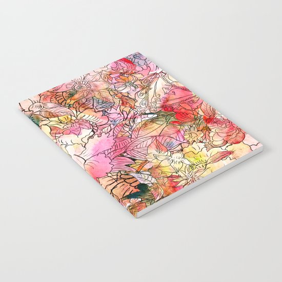 Summer Flowers | Colorful Watercolor Floral Pattern Abstract Sketch Notebook