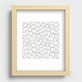 Bunny Rabbits - Black & White Recessed Framed Print