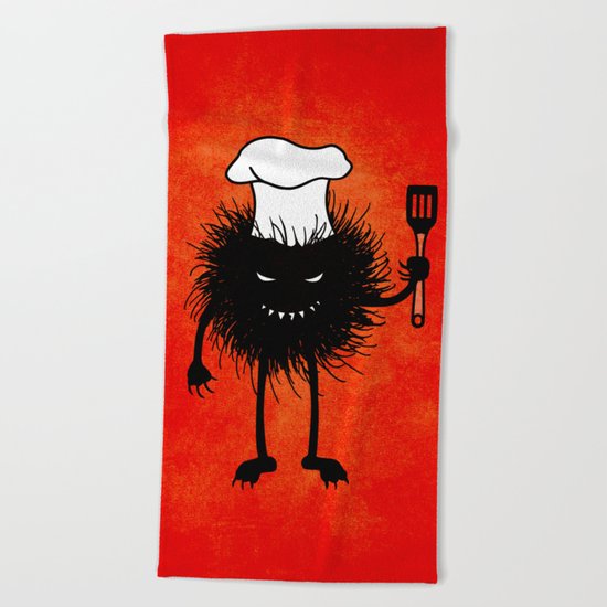 Evil Bug Chef Loves To Cook Beach Towel