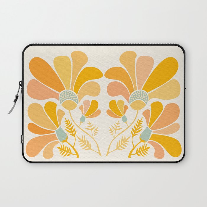 Summer Wildflowers in Golden Yellow Laptop Sleeve by Modern Tropical