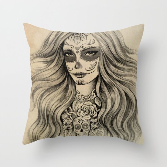 Sugar Skull Throw Pillow