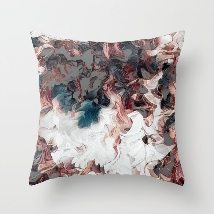 Surreal Smoke Pattern In Earth Tones Throw Pillow