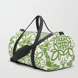 Cheerful Retro Modern Kitchen Tile Pattern Army Duffle Bag