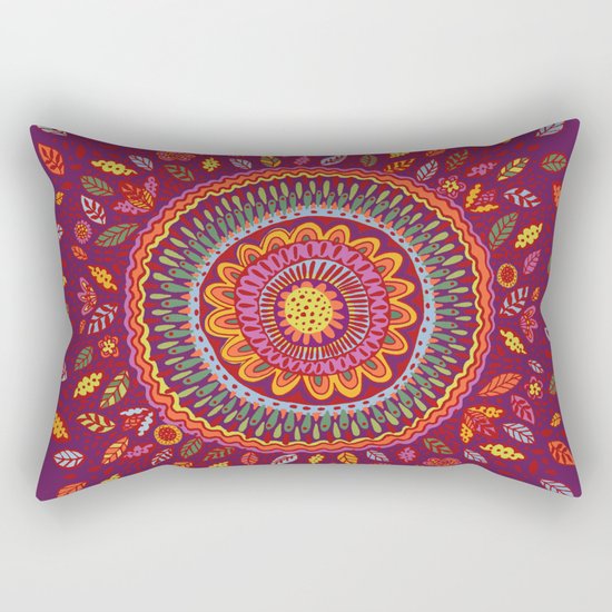 Leafy Fall Mandala Rectangular Pillow