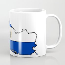 El Salvador Map with Salvadoran Flag Coffee Mug