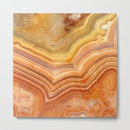 Orange Ripple Mineral Surface Metal Print