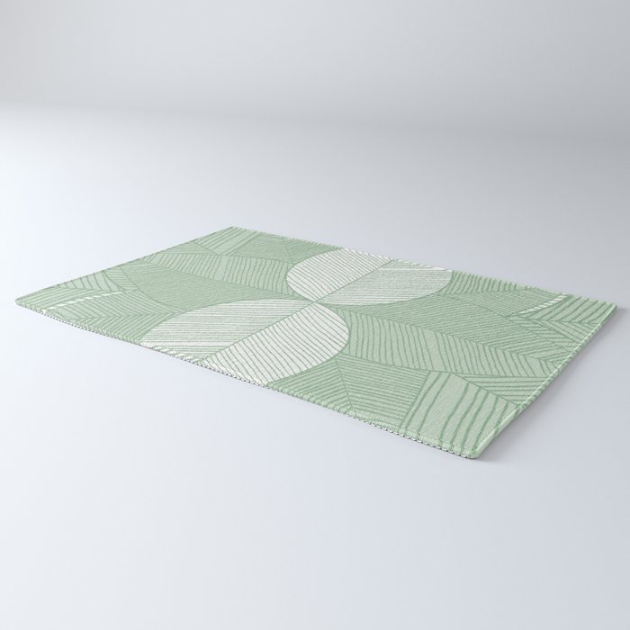Minimal Tropical Leaves Pastel Green Rug By Anutu Society6