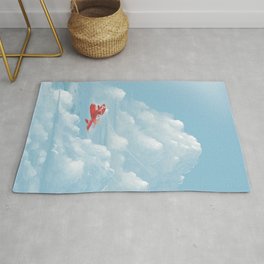 flying over the clouds Area & Throw Rug