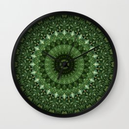 Mandala in olive green tones Wall Clock
