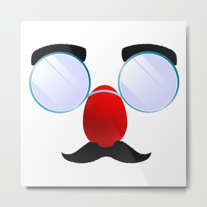 Funny Glasses with a red nose. Metal Print