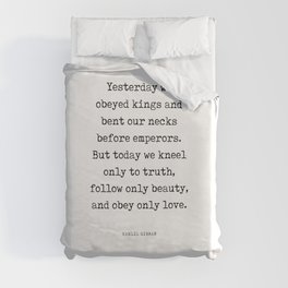 Obey only love - Kahlil Gibran Quote - Literature - Typewriter Print 1 Duvet Cover