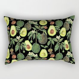 Avocado Fruit Plants - black Rectangular Pillow