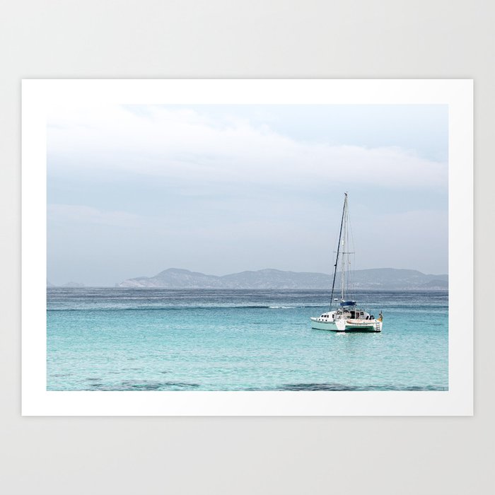 Ibiza Ocean Sail Art Print | Summer Holiday Formentera Island | Spain Europe Sea Travel Photography Art Print
