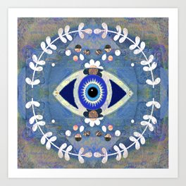 Evil Eye Protective Turkish Mandala Print Art Print By