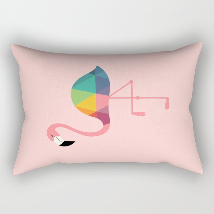 Rainbow Flamingo Rectangular Pillow