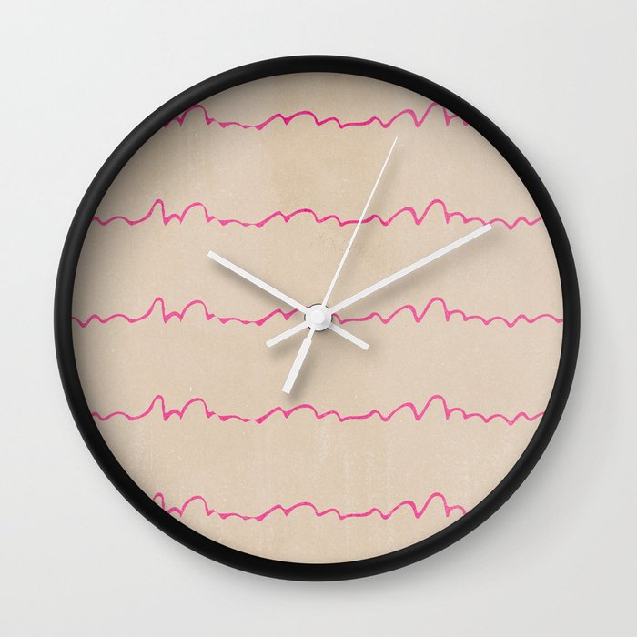 Abstract Pastel Brown Pink Watercolor Hand Painted Waves Wall