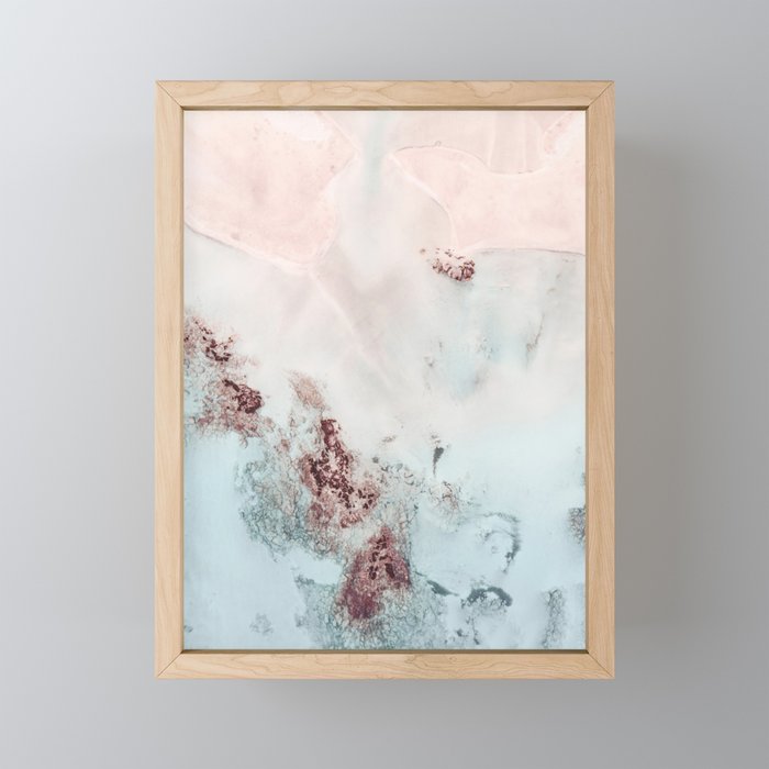 Coastal Ocean Waves Pastel Colors Framed Mini Art Print