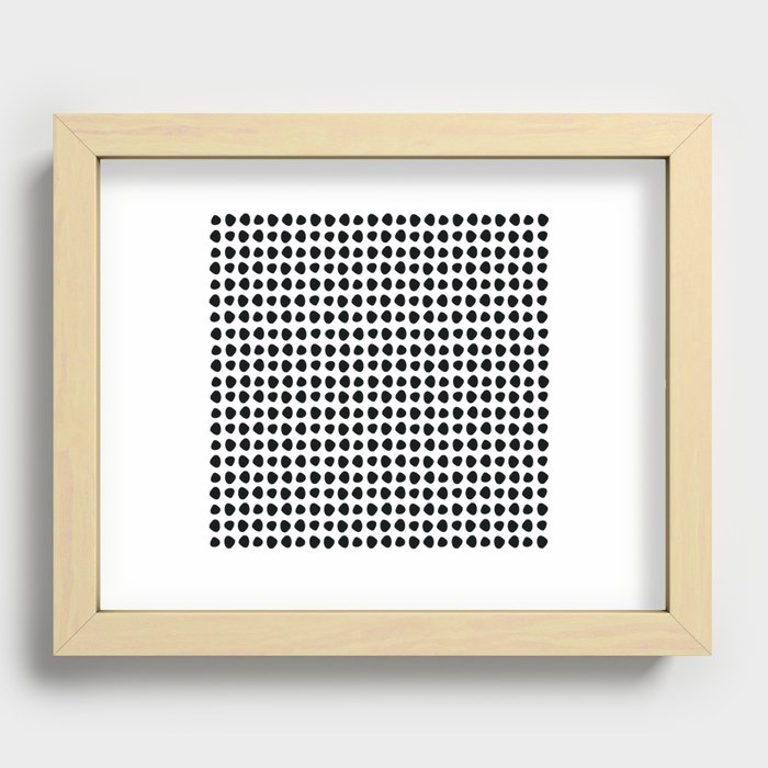 black & white polka dotz Recessed Framed Print