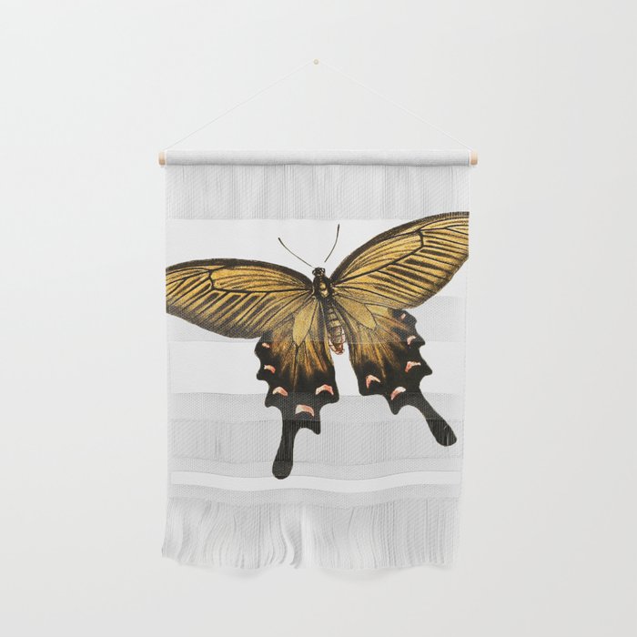 Black and Yellow Watercolor painting Butterfly. Wall Hanging