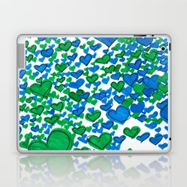 Love Collides - Blue & Green Hearts Laptop & iPad Skin
