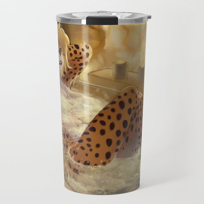 Bubbles Cheetah Spa Travel Mug