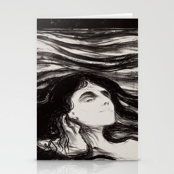Lovers in the Waves - Edvard Munch Stationery Cards