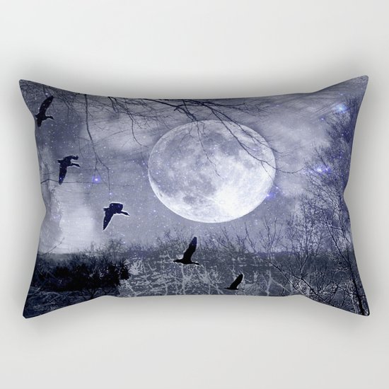 full moon in the woods Rectangular Pillow