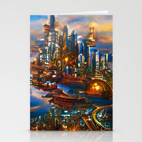 Skyline from the Future Stationery Cards