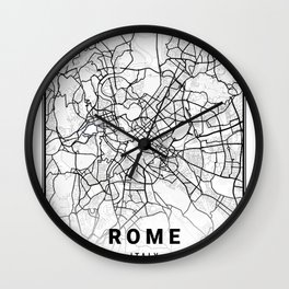 Rome Light City Map Wall Clock