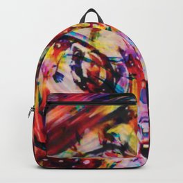 Hissy Fit Backpack | Pattern, Watercolor, Psychedelic, Traditional, Mixedmedia, Digital, Trippy, Hotcolours, Abstract, Colourful 