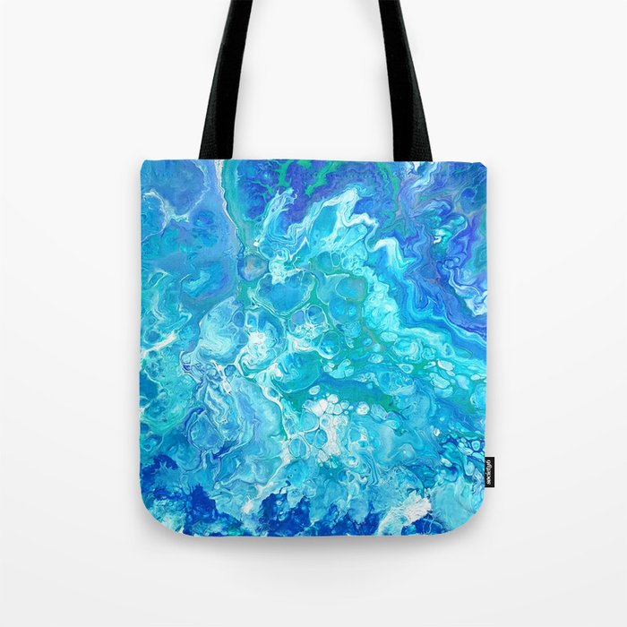 Aqua Ocean Blue Tote Bag
