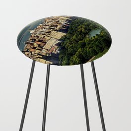 New York City Manhattan aerial view with Central Park and Upper West Side at sunset Counter Stool