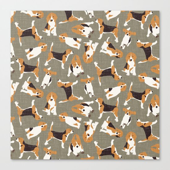 beagle scatter stone Canvas Print