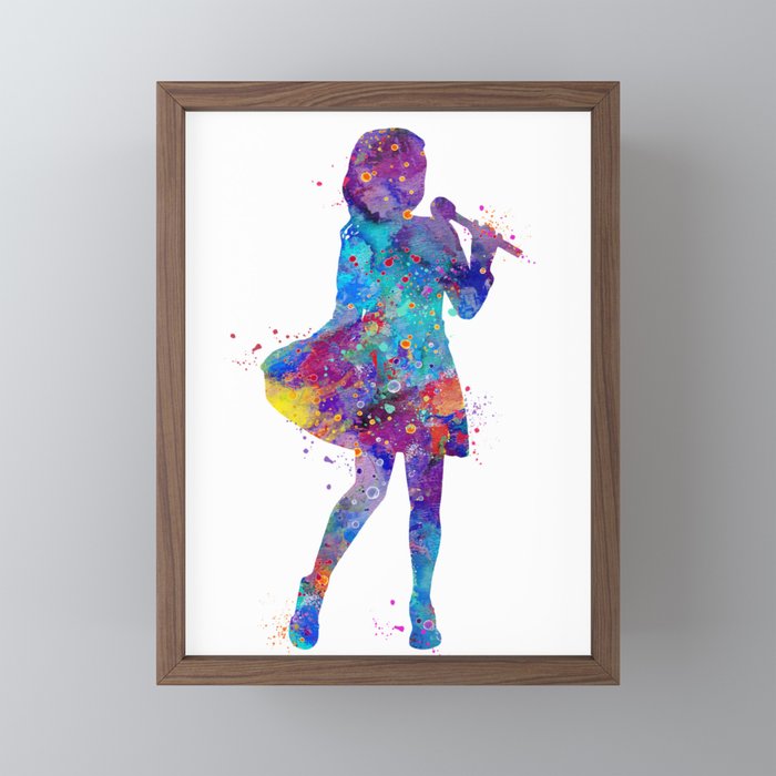 Singer Girl Art Colorful Blue Purple Artwork Artist Gift Kids Room