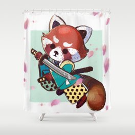 Red Panda Samurai Shower Curtain