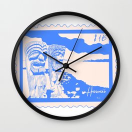 Kuaui in Hawaii Stamp Wall Clock