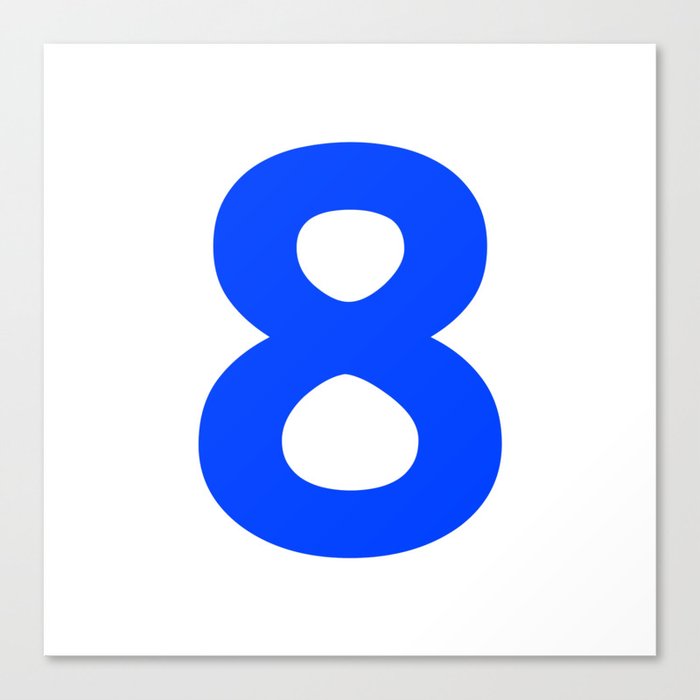 Number 8 (Blue & White) Canvas Print